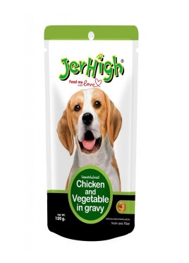 Jerhigh Chicken And Vegetable In Gravy Dog Treats 120 Gm